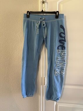 PINK Victoria's Secret Light Blue Drawstring Sweatpants